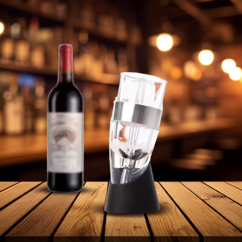 Luxury No-Drip Base Glass Wine Decanter Unique Aeration Qualities Black Wine Aerator Pourer and Decanter