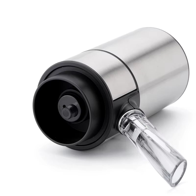 Electric Wine Aerator & Dispenser - Stainless steel, dual pour modes (continuous/75ml), built-in aerating, 30+ bottle capacity