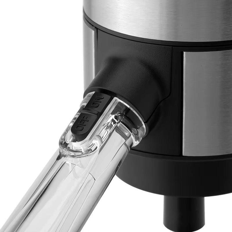 Electric Wine Aerator & Dispenser - Stainless steel, dual pour modes (continuous/75ml), built-in aerating, 30+ bottle capacity
