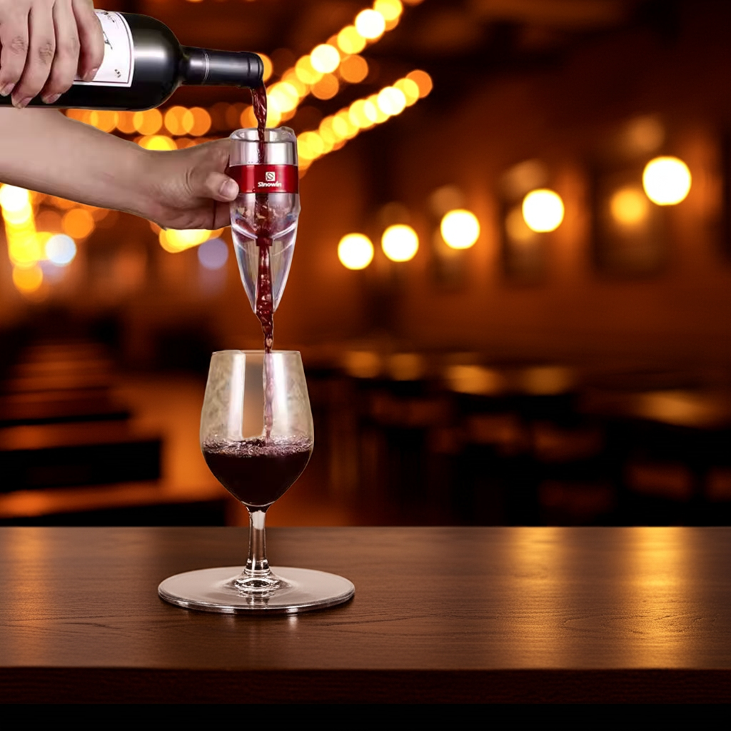 Luxury No-Drip Base Glass Wine Decanter Unique Aeration Qualities Black Wine Aerator Pourer and Decanter